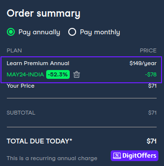 DataCamp Order Summary