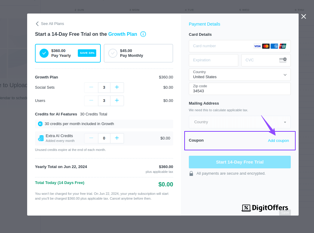 Apply Later Coupon Code on Checkout Page