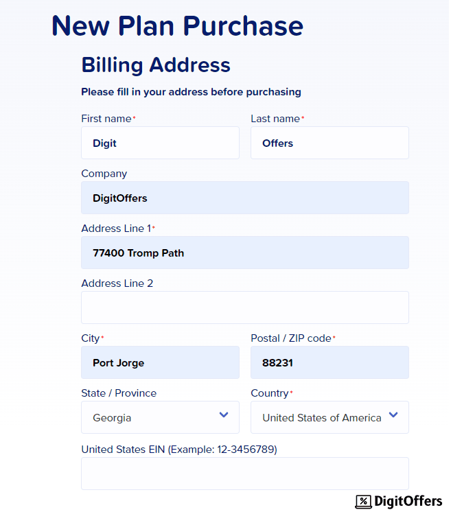 MailPoet Billing Address