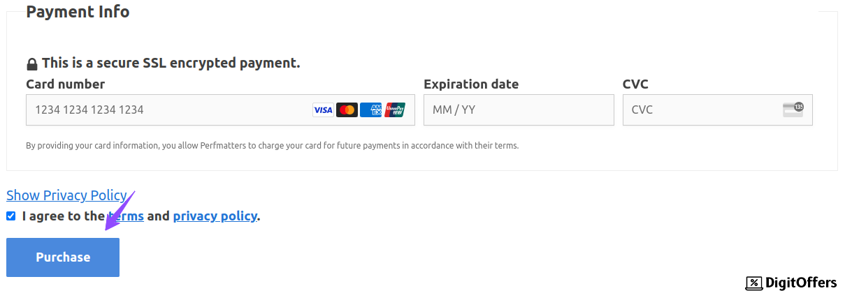 Perfmatters Payment