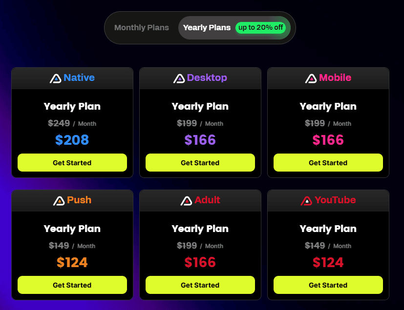 AdPlexity Pricing Plans
